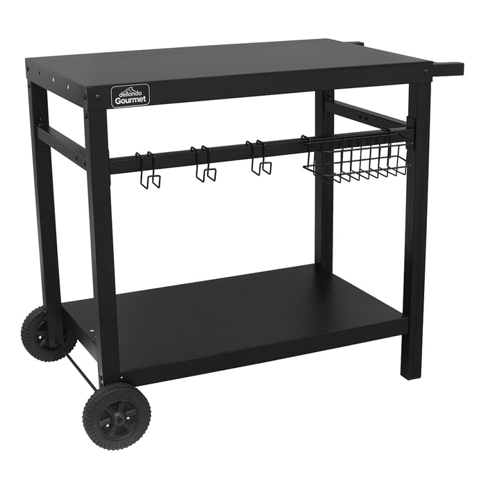 Powder Coated Top BBQ & Grill Trolley - Food Prep Dolley Outdoor Cooking Stand