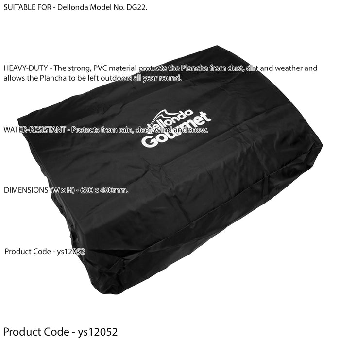 Outdoor Rated PVC Cover for 3 Burner Flat Top Portable Grill - ys12043 680x480mm