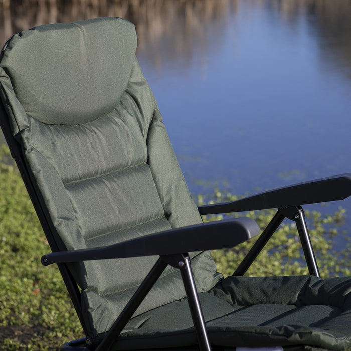 Reclining Water Resistant Fishing Chair - Adjustable Height Uneven Terrain Seat