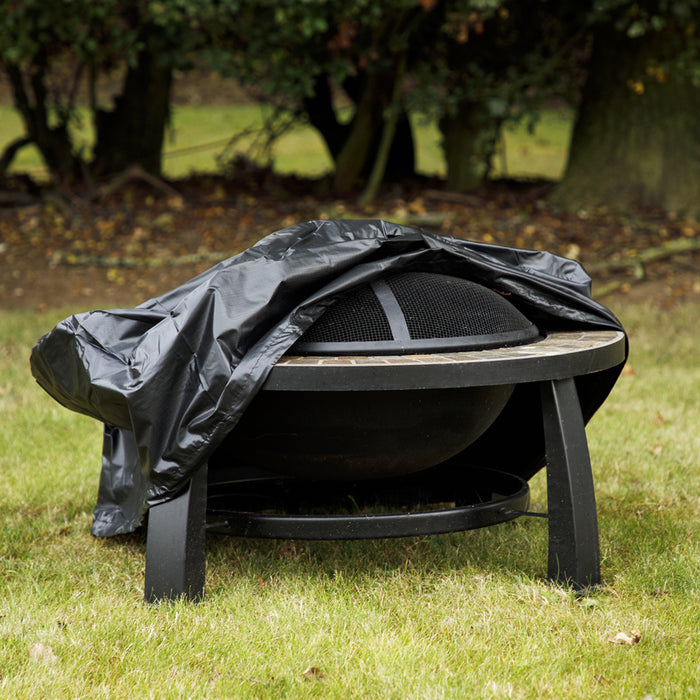 Outdoor Rated Fire Pit Cover for ys12083 - Black PVC 840mm x 320mm Water & Rain
