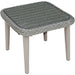 44cm Outdoor Square Coffee Table - Rattan Wicker Grey & Tempered Glass Top