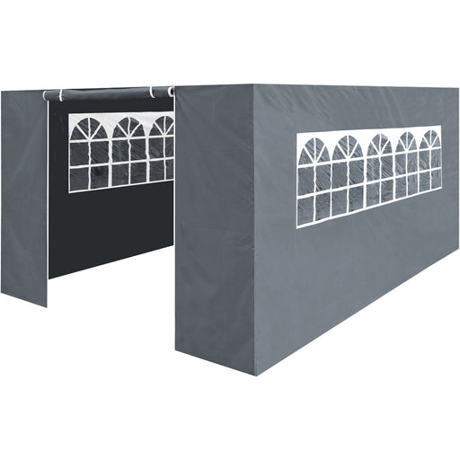 Side Walls Door & Windows for 3x4.5m Pop-Up Gazebo - GREY - Garden Party Tent
