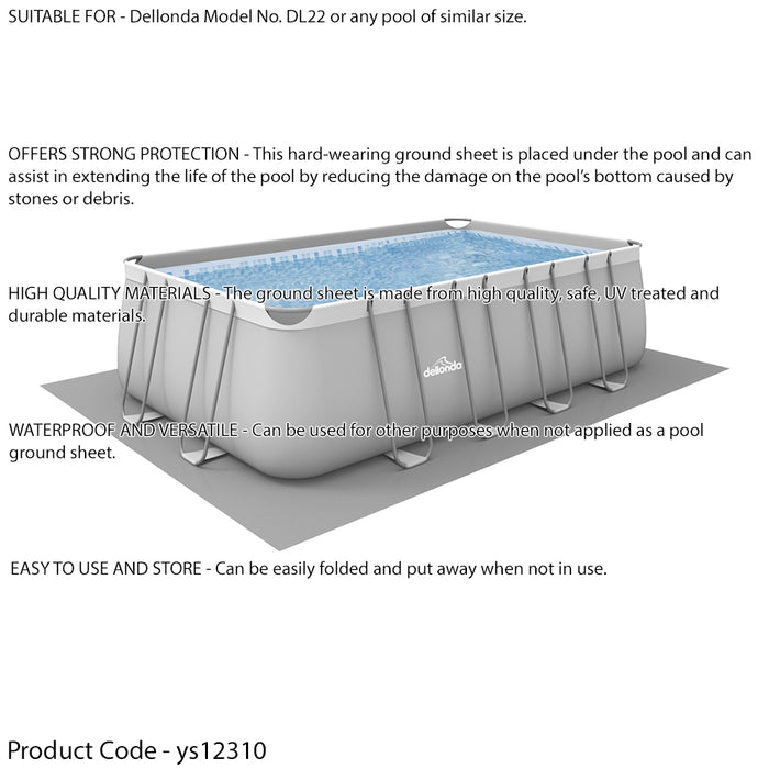590x365cm Rectangular Swimming Pool Ground Sheet - Waterproof Paddling Tarpaulin
