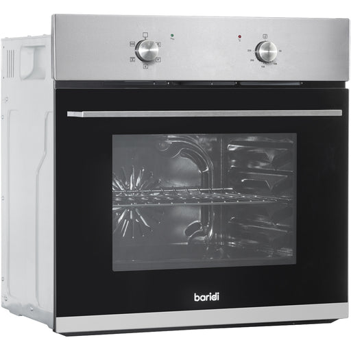 Steel 60cm Integrated Fan Assisted Electric Oven 55L Wall Mounted Built-In Grill