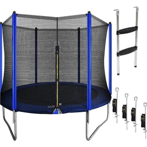 3m / 10ft Kids Trampoline, Enclosure Net, Ladder & Anchors 100KG Max Garden Jump