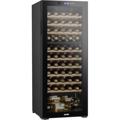 55 Bottle Dual Zone Freestanding Wine Cooler Fridge - LED Backlit BLACK & GLASS