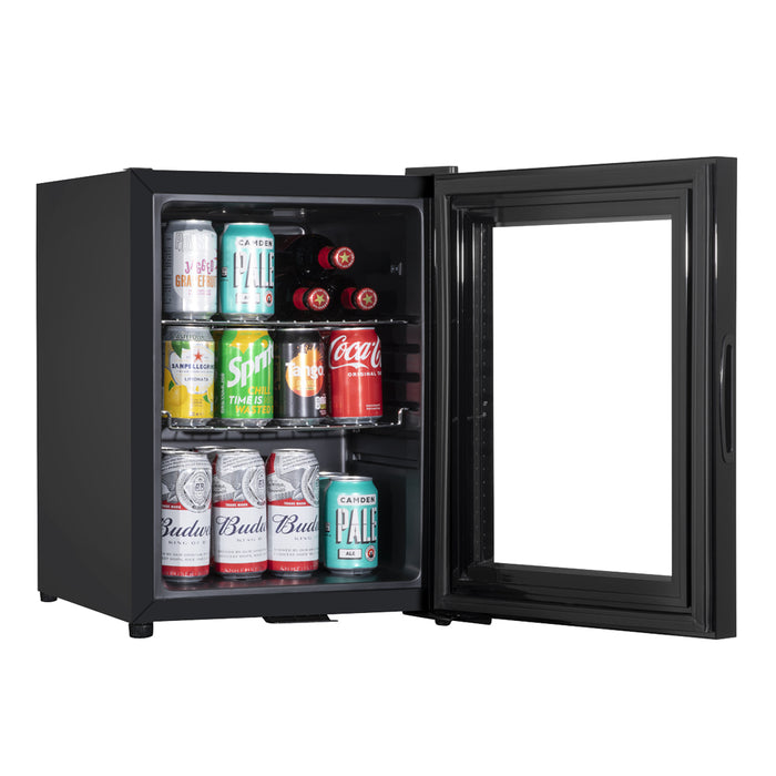 40L Freestanding Worktop Wine Beer Drinks Fridge Cooler - BLACK & GLASS Door