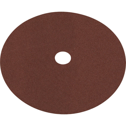 25 PACK 175mm Fibre Backed Sanding Discs - 60 Grit Aluminium Oxide Round Sheet Loops