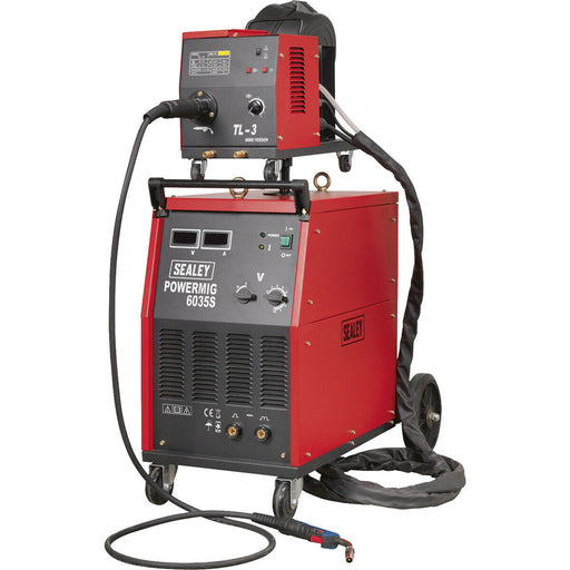 350A Mig Welder with Non-Live Euro Torch - Portable Wire Drive - 415V 3ph Supply Loops