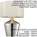 Modern Mirror Table Lamp Gloss Chrome Glass & Ivory Shade Feature Bedside Light Loops