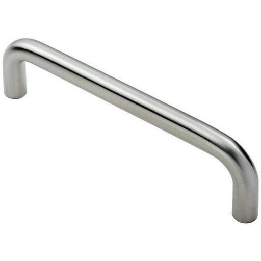 Round D Bar Pull Handle 244 19mm 225mm Fixing Centres Satin Steel Loops