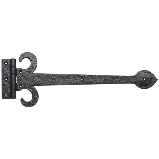 PAIR 381mm Ornate Sword T Hinge Black Antique Internal Decorative Door Hinge Loops