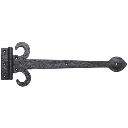 PAIR 305mm Ornate Sword T Hinge Black Antique Internal Decorative Door Hinge Loops