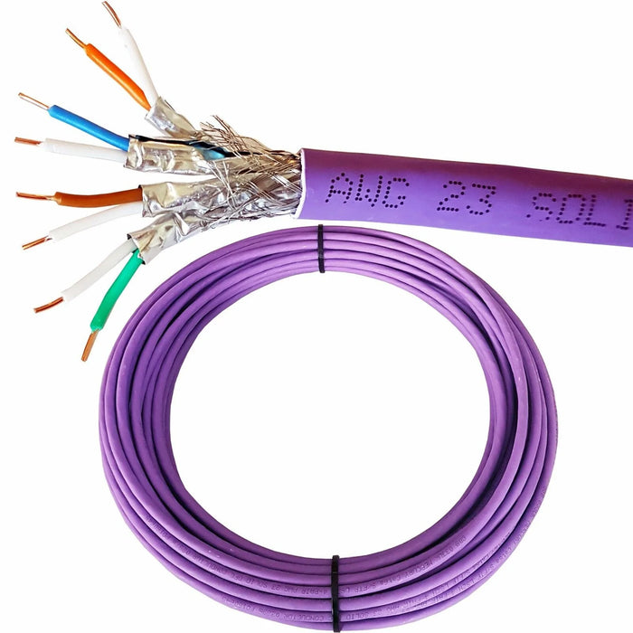 Low Smoke CAT6a S/FTP Cable LSZH Shielded Screened Pure Copper 23 AWG Data
