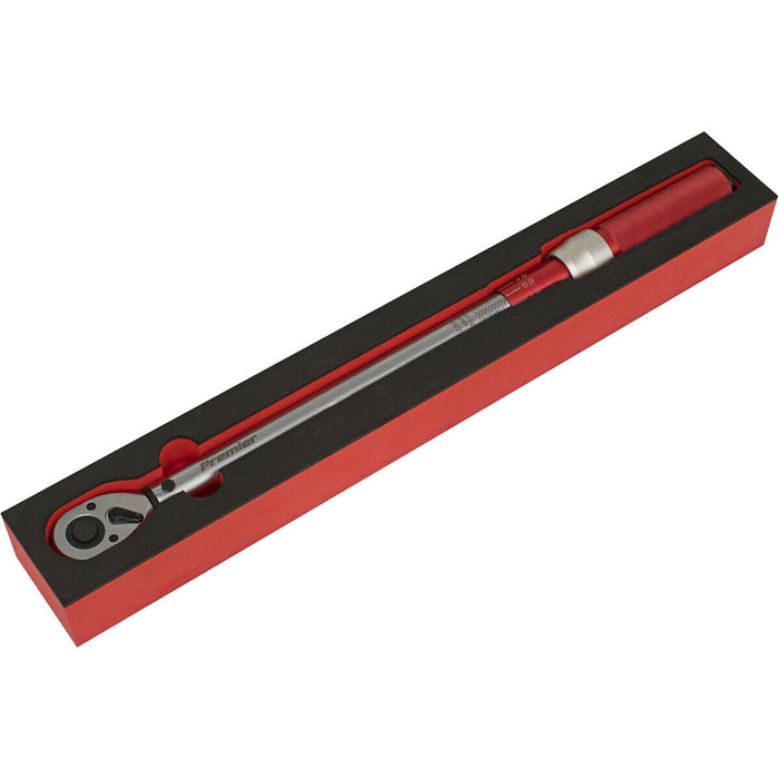 Micrometer Style Torque Wrench - 1/2" Sq Drive - Calibrated - 40 to 220 Nm Range Loops