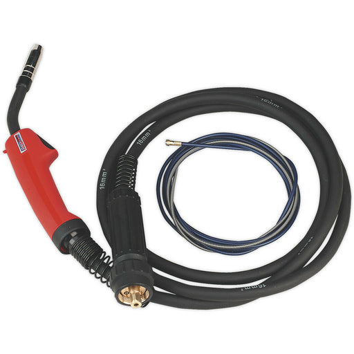 TB15 MIG Torch with Euro Connector - 3m Heat Proof Cable - Contoured Grip Loops