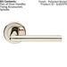 PAIR Slimline Straight Bar Lever on Round Rose Concealed Fix Polished Nickel Loops