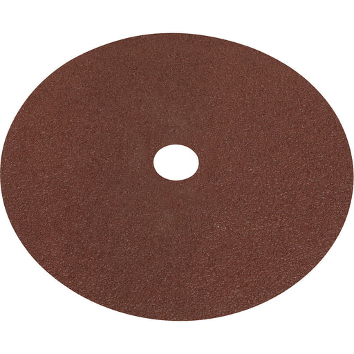 25 PACK 175mm Fibre Backed Sanding Discs - 40 Grit Aluminium Oxide Round Sheet Loops