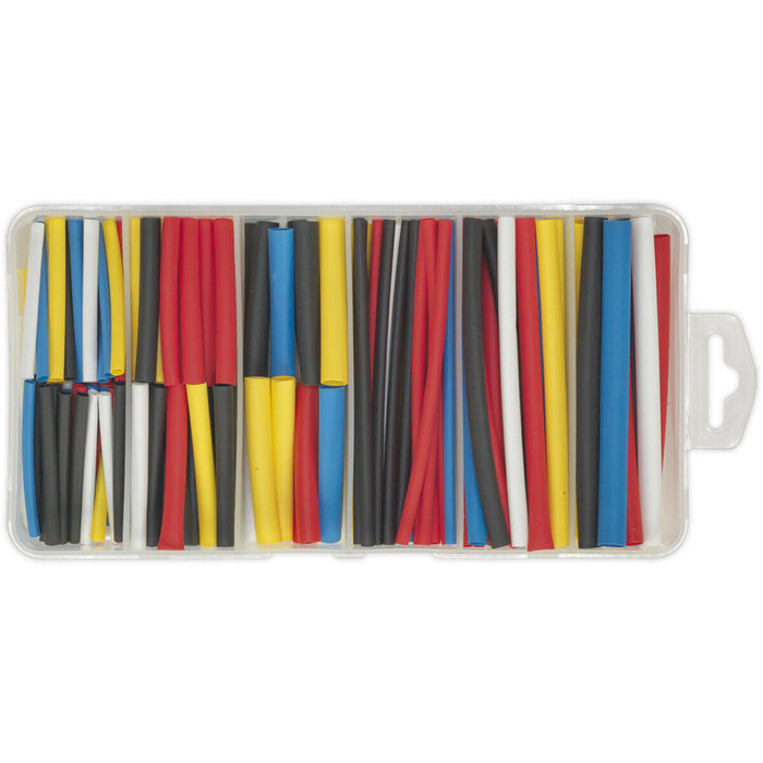 180 Piece Heat Shrink Tubing Assortment - 50 & 100mm Lengths - Mixed Colours Loops