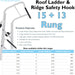 15 + 13 Rung Roof Ladder & Ridge Safety Hook Double Section 6.7m MAX Grip Steps Loops