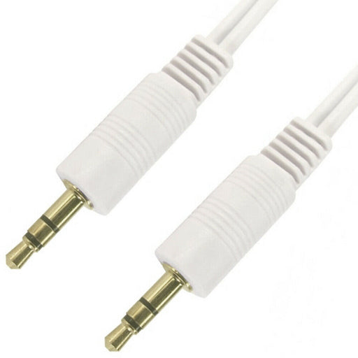 5m 3.5mm Jack Plug to Male Long Headphone Cable White Lead AUX Audio iPod Mp3 Loops