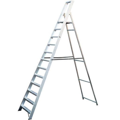 2.6m Aluminium Platform Step Ladders -12 Tread-4.2m Work Height HEAVY DUTY Steps Loops