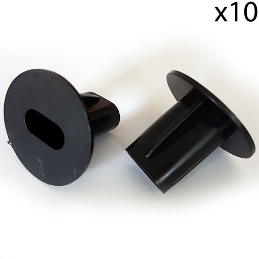 10x 8mm Black Twin Shotgun Cable Bushes Feed Through Wall Cover Coax Hole Tidy Loops