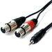 1m 3.5mm Stereo Jack Plug to 2x XLR Female Splitter Cable Lead Laptop Mixer Amp Loops