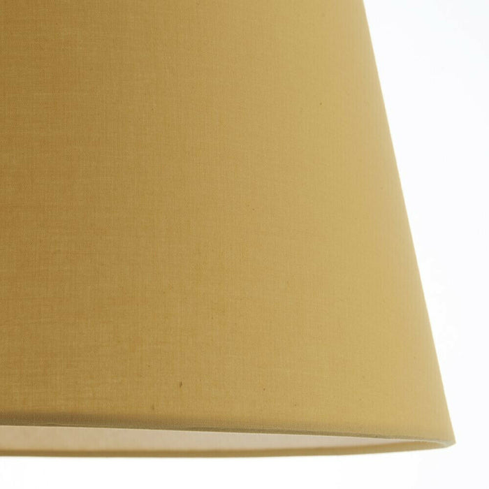 14" Round Tapered Lamp Shade Yellow Cotton Fabric Modern Simple Light Cover Loops