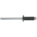 200 PACK - 3.2mm x 10mm Standard Flange Rivets - Black Aluminium Compression Pin Loops