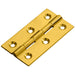 PAIR 64 x 35 x 2mm Cabinet Hinge Polished Brass Small Cupboard Door Loops