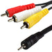 1.5m 2.5mm 4 Pole Mini Jack Plug to 3 RCA PHONO Male Cable Lead TV Video Camera Loops