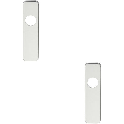 2x PAIR Door Handle Latch Plate for Safety Levers 154 x 40mm Satin Aluminium Loops