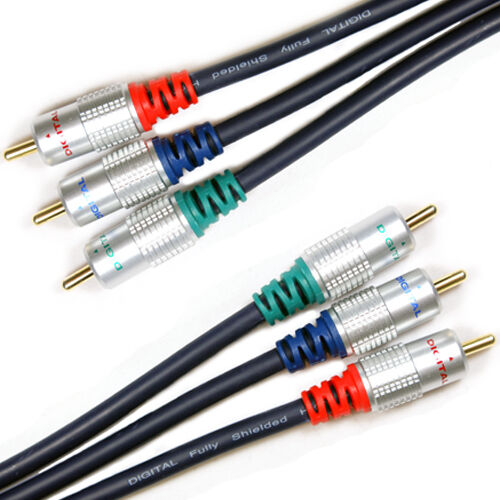 1m HD Component Video Cable Quality Gold Male to Male Lead RGB YPbPr Loops