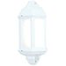 IP44 Outdoor Wall Light Matt White Frosted Traditional Lantern PIR Motion Lamp Loops