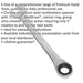 24mm Ratchet Combination Spanner - Chrome Vanadium Steel - 72 Tooth Ratchet Ring Loops