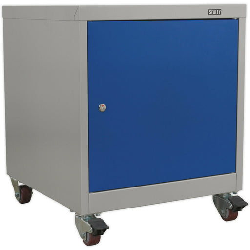 Industrial Mobile Locker Cabinet - 1 Shelf - 4 x 60mm Wheels - High Quality Lock Loops