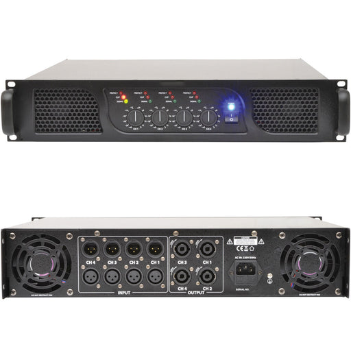 2320W 4 Channel Zone Quad Power Amplifier Pro 2 Ohm Studio Speaker System 19" 2U Loops