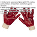 PAIR - LARGE General Purpose PVC Gloves - Knitted Wrists - Waterproof Protection Loops