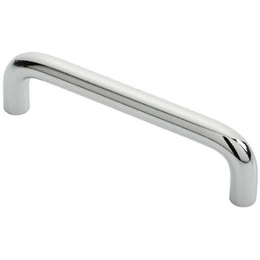 Round D Bar Cabinet Pull Handle 106 x 10mm 96mm Fixing Centres Chrome Loops