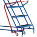 6 Tread Mobile Warehouse Stairs Punched Steps 2.5m EN131 7 BLUE Safety Ladder Loops