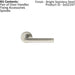 PAIR Straight Mitred Bar Handle on Round Rose Concealed Fix Polished Steel Loops