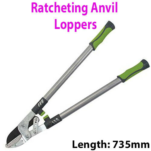 735mm Ratcheting Anvil Lopping Shears Garden Allotment Tool Branch Twig Bush Loops