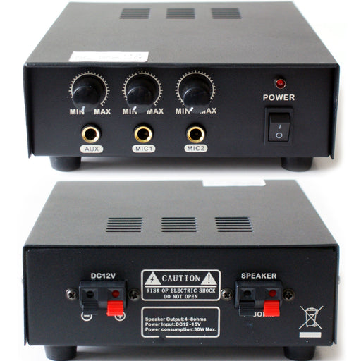 Mobile PA Vehicle 30W Amplifier Amp 12v DC Car Horn Public Canvasing Speaker Loops