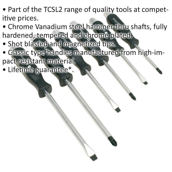 6 PACK Hammer Through Screwdriver Set - Hardened Steel Hammer Strike Chisel Cap Loops