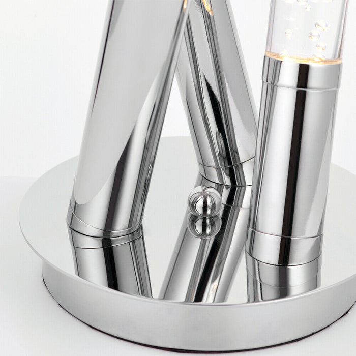Standing Floor & Table Lamp Set Chrome & Acrylic Multi Arm Icicle Spike Light Loops