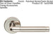 PAIR Straight Elliptical Lever on Round Rose Concealed Fix Polished Satin Nickel Loops