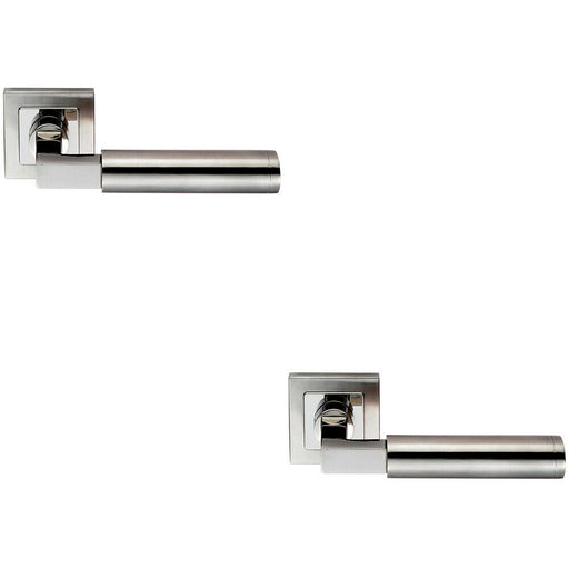 2x PAIR Square Cut Mitred Bar Handle Concealed Fix Polished & Satin Steel Loops