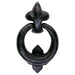 Ornate Ring Door Kncoker Strike Plate Included 85.5mm Ring Black Antique Loops