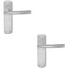 2x Curved Bar Lever on Latch Backplate Door Handle 170 x 42mm Satin Chrome Loops